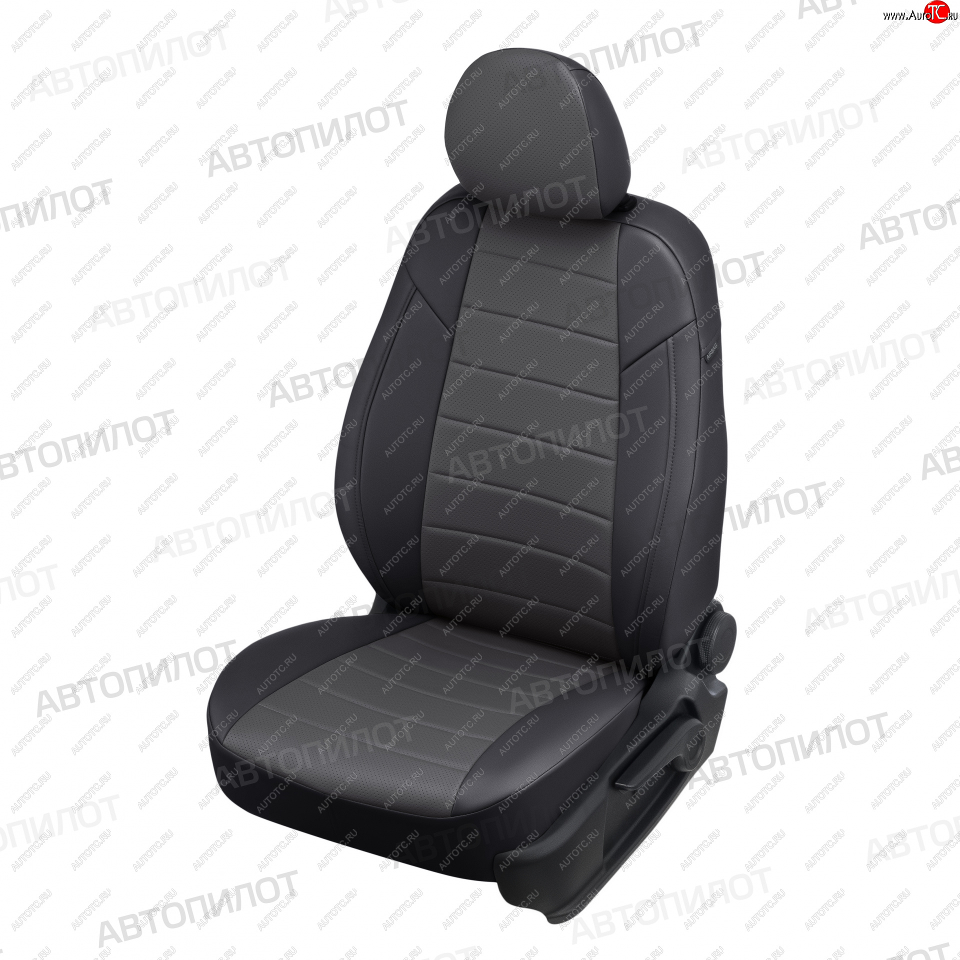 8 249 р. Чехлы сидений (экокожа) Автопилот Chevrolet Aveo T250 седан рестайлинг (2006-2011) (черный/темно-серый)  с доставкой в г. Вологда
