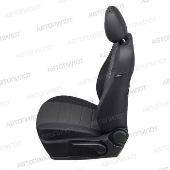 8 249 р. Чехлы сидений (экокожа) Автопилот Chevrolet Aveo T250 седан рестайлинг (2006-2011) (черный/темно-серый)  с доставкой в г. Вологда. Увеличить фотографию 4