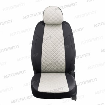 8 499 р. Чехлы сидений (экокожа) Автопилот Ромб  Chevrolet Aveo ( T200,  T250) (2003-2011), Ravon Nexia R3 (2016-2020) (черный/белый)  с доставкой в г. Вологда. Увеличить фотографию 2