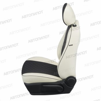 8 499 р. Чехлы сидений (экокожа) Автопилот Ромб  Chevrolet Aveo ( T200,  T250) (2003-2011) седан, седан рестайлинг (белый/черный)  с доставкой в г. Вологда. Увеличить фотографию 5