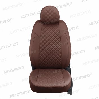 8 499 р. Чехлы сидений (экокожа) Автопилот Ромб  Chevrolet Aveo ( T200,  T250) (2003-2011), Ravon Nexia R3 (2016-2020) (темно-коричневый)  с доставкой в г. Вологда. Увеличить фотографию 3
