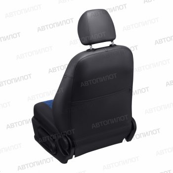 14 249 р. Чехлы сидений (экокожа/алькантара) Автопилот Ромб  Chevrolet Aveo  T300 (2011-2015) седан, хэтчбек (черный/синий)  с доставкой в г. Вологда. Увеличить фотографию 4