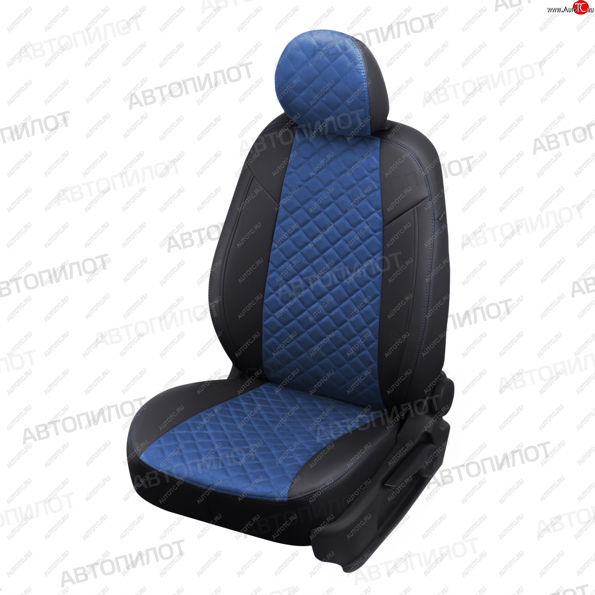 14 249 р. Чехлы сидений (экокожа/алькантара) Автопилот Ромб  Chevrolet Aveo  T300 (2011-2015) седан, хэтчбек (черный/синий)  с доставкой в г. Вологда