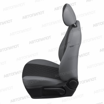 8 499 р. Чехлы сидений (экокожа) Автопилот Ромб  Chevrolet Captiva (2006-2016), Opel Antara (2006-2015) (серый/черный)  с доставкой в г. Вологда. Увеличить фотографию 2