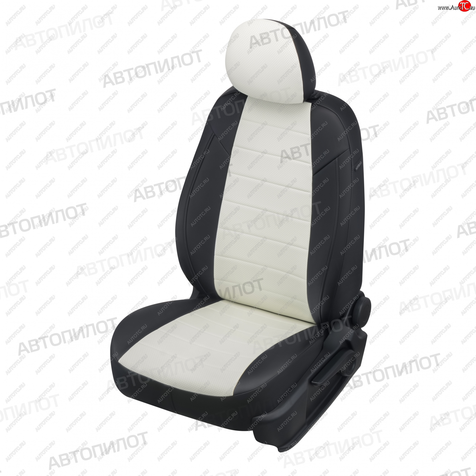 8 249 р. Чехлы сидений (экокожа) Автопилот  Chevrolet Cobalt (2011-2023), Ravon R4 (2016-2020) (черный/белый)  с доставкой в г. Вологда