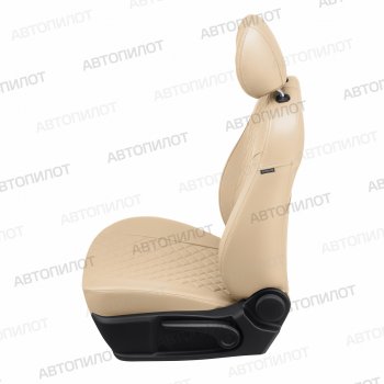 8 499 р. Чехлы сидений (экокожа) Автопилот Ромб Daewoo Gentra KLAS седан (2012-2016) (бежевый)  с доставкой в г. Вологда. Увеличить фотографию 2