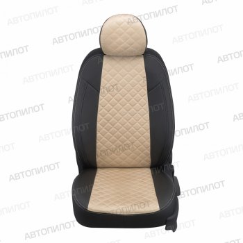 8 499 р. Чехлы сидений (экокожа/алькантара) Автопилот Ромб  Ford C-max  Mk1 (2003-2010) доресталинг, рестайлинг (черный/бежевый)  с доставкой в г. Вологда. Увеличить фотографию 4