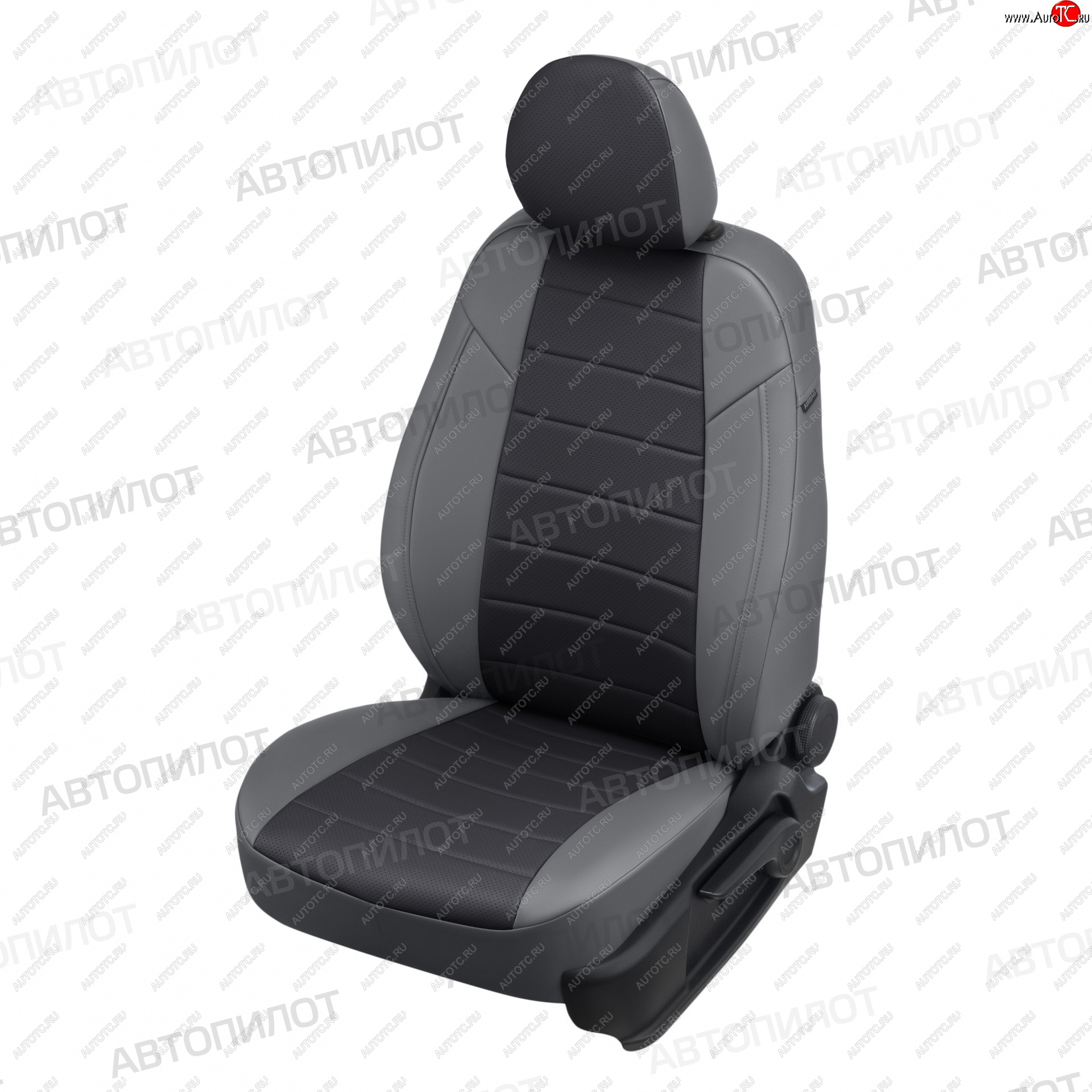 13 649 р. Чехлы сидений (экокожа) Автопилот  Ford EcoSport  B515 (2017-2019) рестайлинг (серый/черный)  с доставкой в г. Вологда