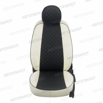 8 499 р. Чехлы сидений (экокожа) Автопилот Ромб  Ford Fusion  1 (2002-2012) хэтчбэк дорестайлинг,  рестайлинг, хэтчбэк (белый/черный)  с доставкой в г. Вологда. Увеличить фотографию 3