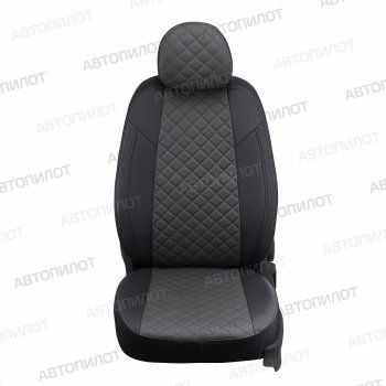 8 499 р. Чехлы сидений (5 мест, экокожа) Автопилот Ромб  Ford Galaxy  2 (2006-2015) дорестайлинг, рестайлинг (черный/темно-серый)  с доставкой в г. Вологда. Увеличить фотографию 4