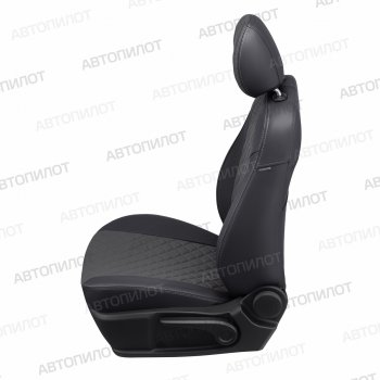 8 499 р. Чехлы сидений (5 мест, экокожа) Автопилот Ромб  Ford Galaxy  2 (2006-2015) дорестайлинг, рестайлинг (черный/серый)  с доставкой в г. Вологда. Увеличить фотографию 3