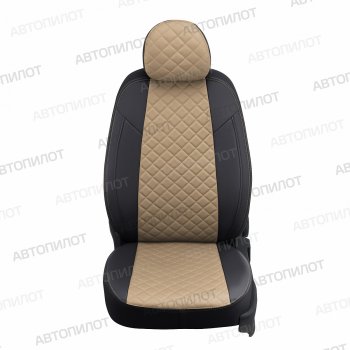 8 499 р. Чехлы сидений (5 мест, экокожа) Автопилот Ромб  Ford Galaxy  2 (2006-2015) дорестайлинг, рестайлинг (черный/темно-бежевый)  с доставкой в г. Вологда. Увеличить фотографию 3
