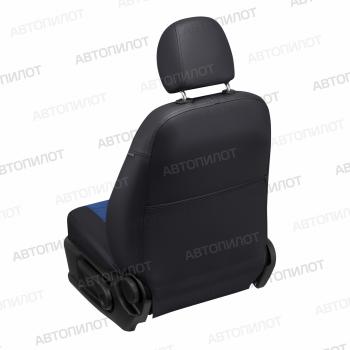 7 499 р. Чехлы на сиденья Алькантара (2 места экокожа) Автопилот  Ford Tourneo (2003-2013) (черный/синий)  с доставкой в г. Вологда. Увеличить фотографию 4