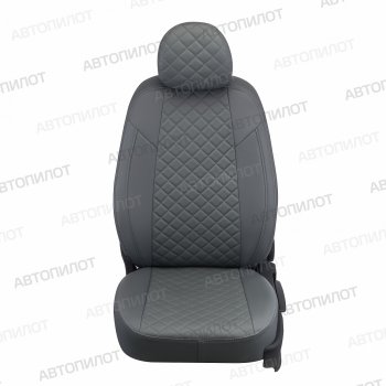 5 299 р. Чехлы сидений (3 места, экокожа) Автопилот Ромб  Ford Transit (2006-2014) цельнометаллический фургон (серый)  с доставкой в г. Вологда. Увеличить фотографию 3