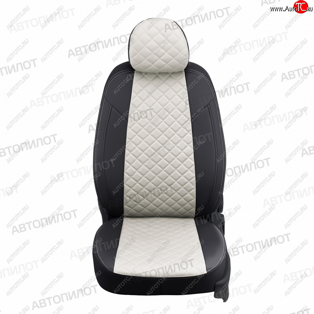 8 499 р. Чехлы сидений (экокожа) Автопилот Ромб  Hyundai Elantra ( XD,  XD2) (2000-2010) седан дорестайлинг, рестайлинг седан (черный/белый)  с доставкой в г. Вологда
