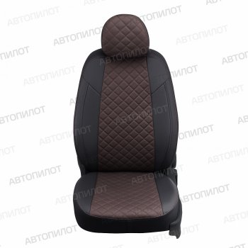 21 999 р. Чехлы сидений (экокожа, 8-11 мест) Автопилот Ромб  Hyundai Starex/Grand Starex/H1  TQ (2007-2022) дорестайлинг, рестайлинг, 2-ой рестайлинг (черный/шоколад)  с доставкой в г. Вологда. Увеличить фотографию 3