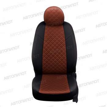 10 249 р. Чехлы сидений (экокожа/алькантара) Автопилот Ромб Hyundai I30 2 GD дорестайлинг, хэтчбэк 5 дв. (2011-2015) (черный/темно-коричневый)  с доставкой в г. Вологда. Увеличить фотографию 4