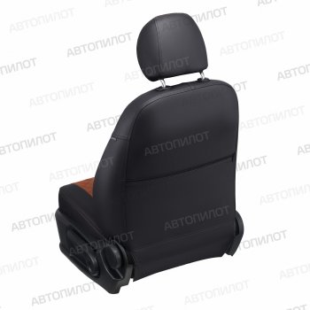 8 499 р. Чехлы сидений (экокожа) Автопилот Ромб  Hyundai Santa Fe  CM (2006-2012) дорестайлинг, рестайлинг (черный/коричневый)  с доставкой в г. Вологда. Увеличить фотографию 4