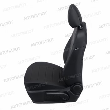 8 249 р. Чехлы сидений (экокожа, сплош) Автопилот Hyundai Solaris RBr седан рестайлинг (2014-2017) (черный)  с доставкой в г. Вологда. Увеличить фотографию 2