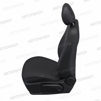 8 499 р. Чехлы сидений (экокожа, сплош) Автопилот Ромб Hyundai Solaris RBr седан рестайлинг (2014-2017) (черный)  с доставкой в г. Вологда. Увеличить фотографию 3
