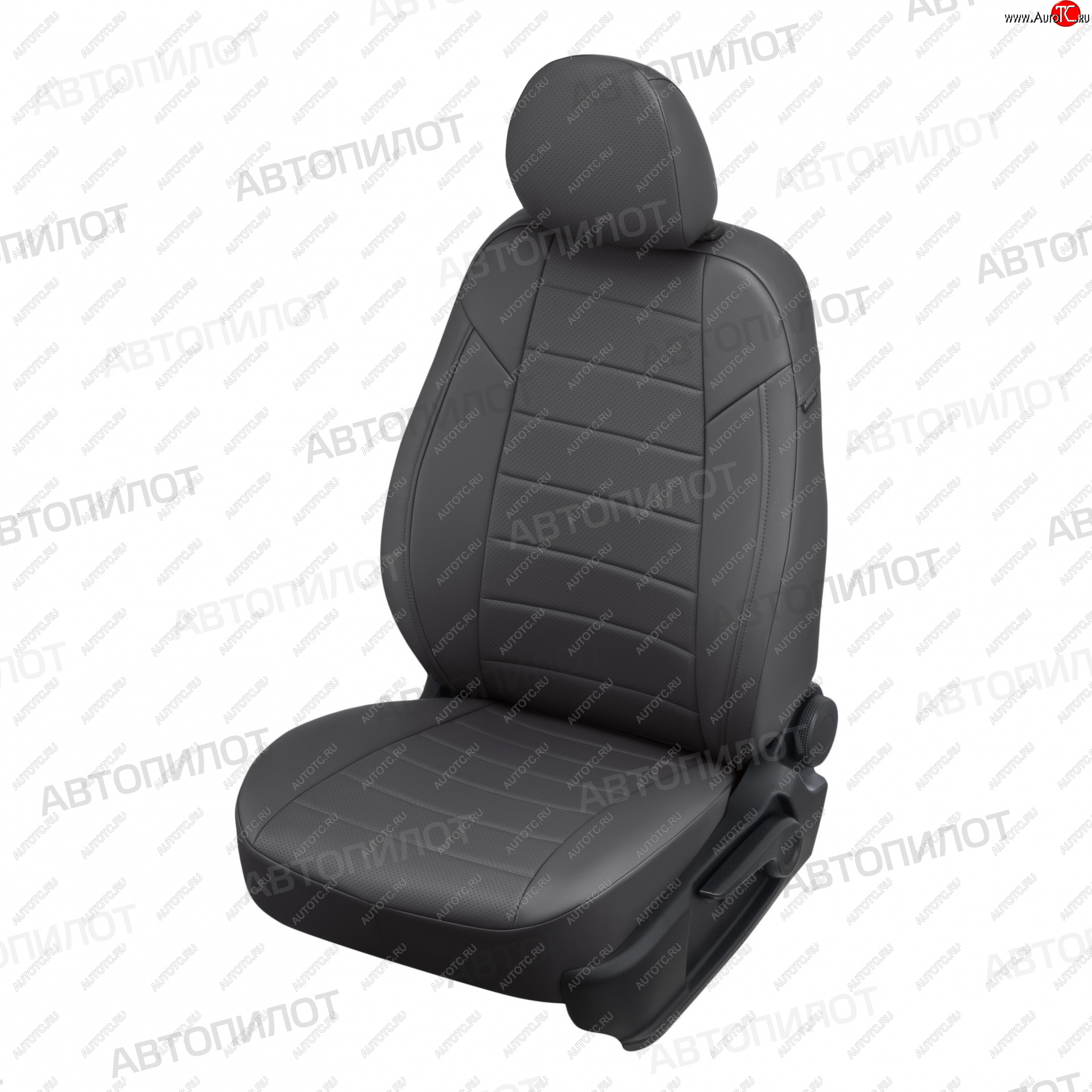 13 649 р. Чехлы сидений (экокожа) Автопилот  KIA Cerato  1 LD (2004-2007) хэтчбэк (темно-серый)  с доставкой в г. Вологда