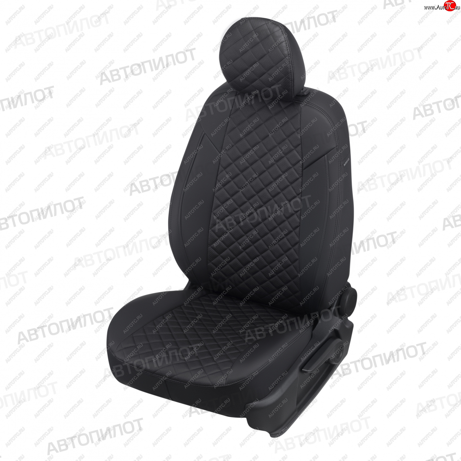 8 749 р. Чехлы сидений (экокожа) Автопилот Ромб KIA Picanto 3 JA хэтчбэк 5 дв. дорестайлинг (2017-2021) (черный)  с доставкой в г. Вологда