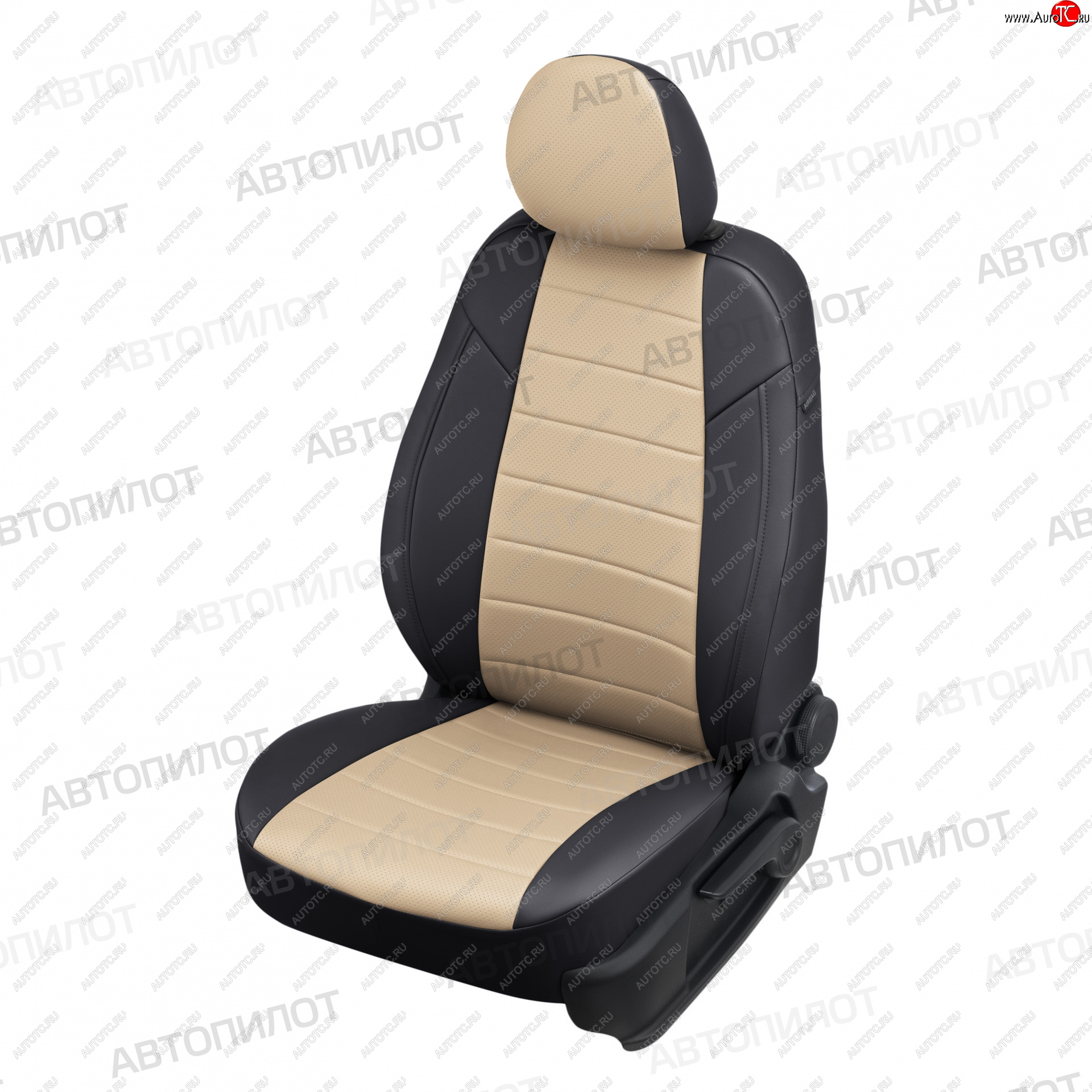 13 649 р. Чехлы сидений (экокожа) Автопилот  Land Rover Discovery Sport  L550 (2014-2019) дорестайлинг (черный/бежевый)  с доставкой в г. Вологда