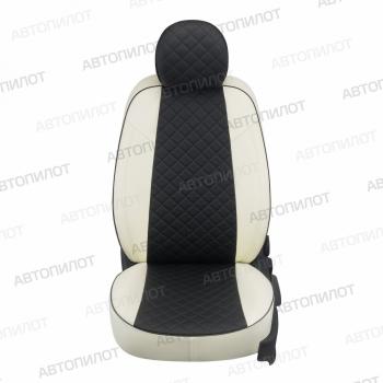 8 749 р. Чехлы на сиденья Ромб (к. Active Supreme 3 отд. части + вырез под задний подлок. экокожа) Автопилот Mazda CX-5 KF (2016-2025) (белый/черный)  с доставкой в г. Вологда. Увеличить фотографию 3