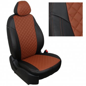 8 749 р. Чехлы на сиденья Ромб (к. Drive экокожа) Автопилот Mazda CX-5 KF (2016-2025) (черный/коричневый)  с доставкой в г. Вологда. Увеличить фотографию 2