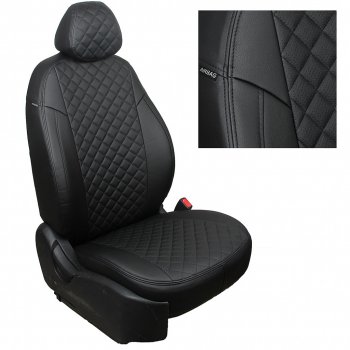 8 749 р. Чехлы на сиденья Ромб (раздел. 40/60 экокожа) Автопилот Nissan Juke 1 YF15 дорестайлинг (2010-2014) (черный)  с доставкой в г. Вологда. Увеличить фотографию 2