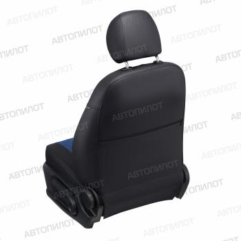 8 399 р. Чехлы на сиденья Ромб (раздел. 40/60 экокожа) Автопилот Nissan Micra K12 5 дв. дорестайлинг (2002-2005) (черный/синий)  с доставкой в г. Вологда. Увеличить фотографию 3