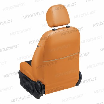 13 649 р. Чехлы сидений (экокожа) Автопилот  Renault Symbol  седан (2002-2012) LB 1-ый рестайлинг, LB 2-ой рестайлинг, LU (оранж/черный)  с доставкой в г. Вологда. Увеличить фотографию 4