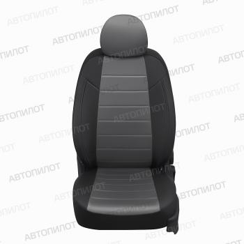 8 249 р. Чехлы на сиденья Алькантара (сплошная экокожа) Автопилот Toyota Hilux AN20,AN30  2-ой рестайлинг (2011-2016) (черный/серый)  с доставкой в г. Вологда. Увеличить фотографию 3