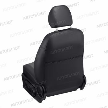 8 249 р. Чехлы на сиденья Алькантара (сплошная экокожа) Автопилот Toyota Hilux AN20,AN30  2-ой рестайлинг (2011-2016) (черный/серый)  с доставкой в г. Вологда. Увеличить фотографию 5
