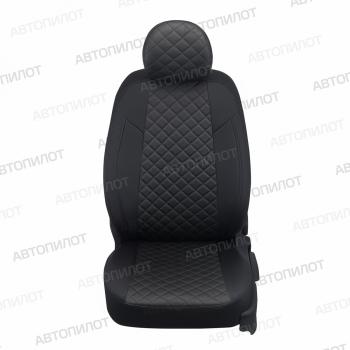8 499 р. Чехлы на сиденья Ромб (сплошная экокожа) Автопилот Toyota Hilux AN20,AN30  2-ой рестайлинг (2011-2016) (черный)  с доставкой в г. Вологда. Увеличить фотографию 3