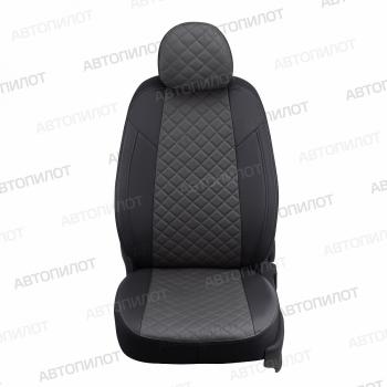 8 499 р. Чехлы на сиденья Ромб (сплошная экокожа) Автопилот  Toyota Hilux ( AN10,AN20,  AN20,AN30) (2004-2016) дорестайлинг, 1-ый рестайлинг,  2-ой рестайлинг (черный/темно-серый)  с доставкой в г. Вологда. Увеличить фотографию 3