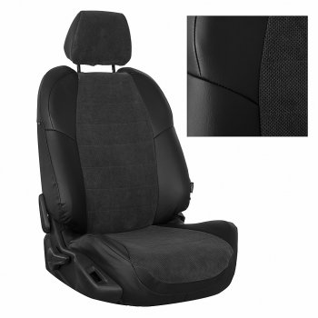 8 399 р. Чехлы на сиденья Велюр (к. Comfort Luxe экокожа) Автопилот Уаз Патриот 3163 5 дв. 2-ой рестайлинг (2017-2025) (черный)  с доставкой в г. Вологда. Увеличить фотографию 2