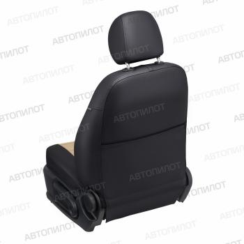 8 249 р. Чехлы на сиденья Экокожа (раздел. 40/60 экокожа) Автопилот Volkswagen Polo 5 седан рестайлинг (2015-2020) (черный/бежевый)  с доставкой в г. Вологда. Увеличить фотографию 4