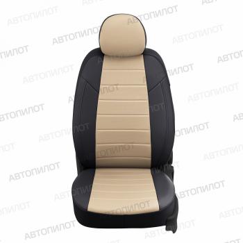 8 249 р. Чехлы на сиденья Экокожа (раздел. 40/60 экокожа) Автопилот Volkswagen Polo 5 седан рестайлинг (2015-2020) (черный/бежевый)  с доставкой в г. Вологда. Увеличить фотографию 5