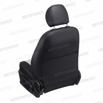 8 499 р. Чехлы на сиденье Ромб (раздел. 40/60 экокожа) Автопилот Volkswagen Polo 5 седан рестайлинг (2015-2020) (черный/белый)  с доставкой в г. Вологда. Увеличить фотографию 4