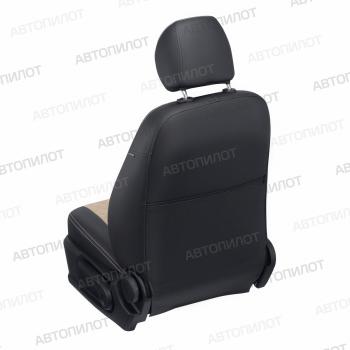 8 499 р. Чехлы на сиденье Алькантара ромб (раздел. 40/60 экокожа) Автопилот Volkswagen Polo 5 седан рестайлинг (2015-2020) (черный/бежевый)  с доставкой в г. Вологда. Увеличить фотографию 5