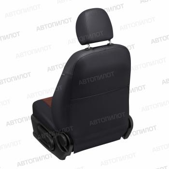 8 249 р. Чехлы на сиденье Алькантара (раздел. 40/60 экокожа) Автопилот Volkswagen Polo 5 седан рестайлинг (2015-2020) (черный/шоколад)  с доставкой в г. Вологда. Увеличить фотографию 5