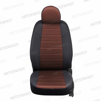 8 249 р. Чехлы на сиденье Алькантара (раздел. 40/60 экокожа) Автопилот Volkswagen Polo 5 седан рестайлинг (2015-2020) (черный/шоколад)  с доставкой в г. Вологда. Увеличить фотографию 3