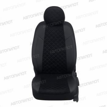 8 499 р. Чехлы на сиденья Алькантара ромб (сплошной экокожа) Автопилот Volkswagen Polo 5 седан рестайлинг (2015-2020) (черный)  с доставкой в г. Вологда. Увеличить фотографию 3