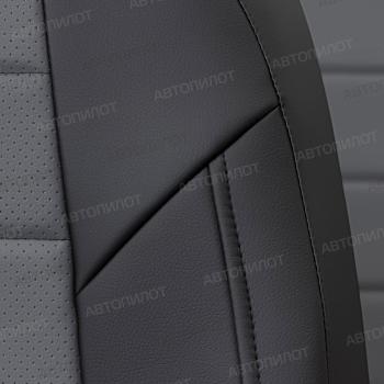 13 199 р. Чехлы на сиденья Экокожа (9 мест сплош. экокожа) Автопилот Volkswagen Caravelle T6 дорестайлинг (2015-2019) (черный/серый)  с доставкой в г. Вологда. Увеличить фотографию 6