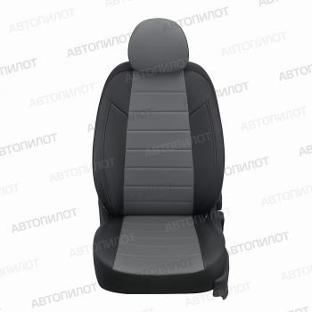 13 199 р. Чехлы на сиденья Экокожа (9 мест сплош. экокожа) Автопилот Volkswagen Caravelle T6 дорестайлинг (2015-2019) (черный/серый)  с доставкой в г. Вологда. Увеличить фотографию 3