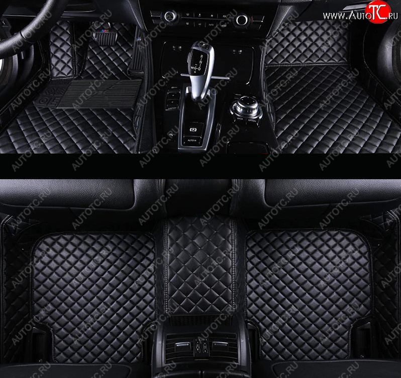 5 399 р. Ковры (5 мест Кожа экокожа) Автопилот Toyota Land Cruiser Prado J150 дорестайлинг (2009-2013) (черный)  с доставкой в г. Вологда