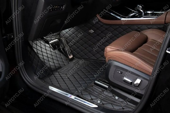 5 399 р. Ковры (5 мест Кожа экокожа) Автопилот Toyota Land Cruiser Prado J120 (2002-2009) (черный)  с доставкой в г. Вологда