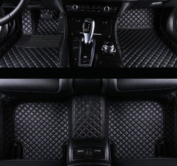 Ковры (Кожа экокожа) Автопилот Volkswagen Touareg 3 CR дорестайлинг (2018-2022) (черный)