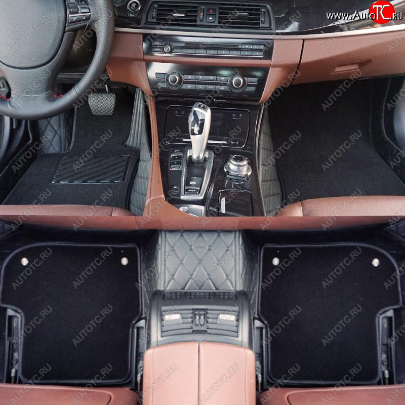 8 399 р. Ковры (5 мест Кожа + Текстиль экокожа) Автопилот Toyota Land Cruiser Prado J120 (2002-2009) (черный)  с доставкой в г. Вологда